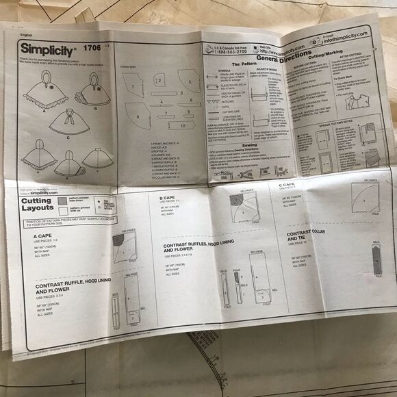 D Simplicity Girls Cape Sewing Pattern S-L - Picture 10 of 13